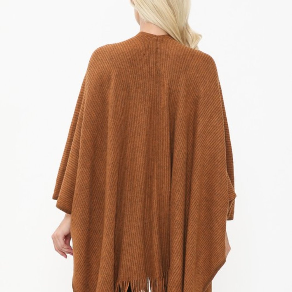 LAST ONE -The Harlow Cardigan Kimono Pockets Camel - Picture 3 of 5